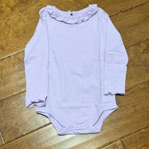 NWT Size 3-6M Lavender Ruffle Long Sleeve Bodysuit